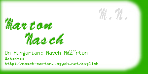 marton nasch business card